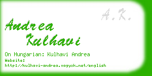 andrea kulhavi business card